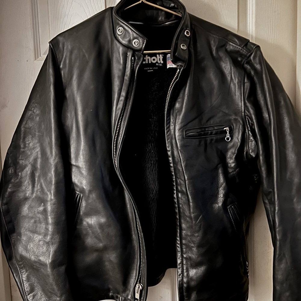 Vintage Schott racer leather jacket. Fantastic condition.